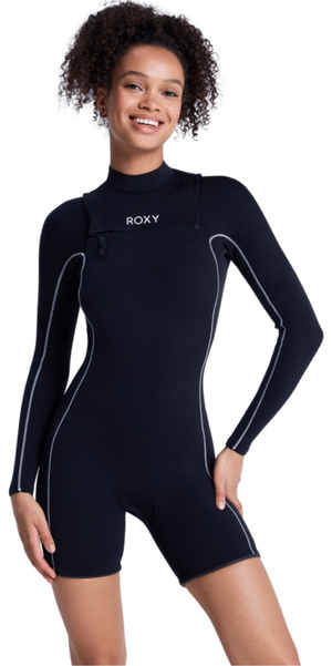2026 Roxy Womens Elite Xtra Stretch 2mm Long Sleeve Chest Zip Spring Wetsuit 26BW243501 - Black